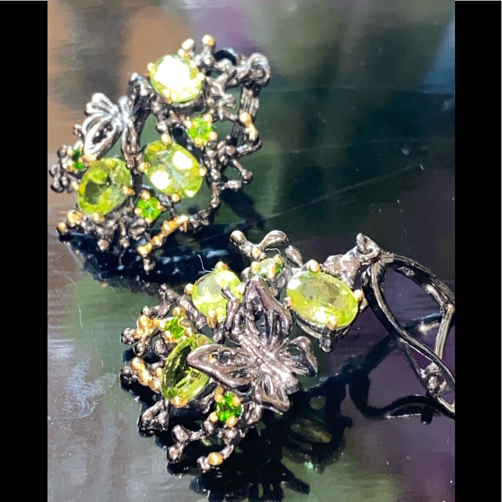 Beautiful Genuine Peridot Chrome Diopside Earrings